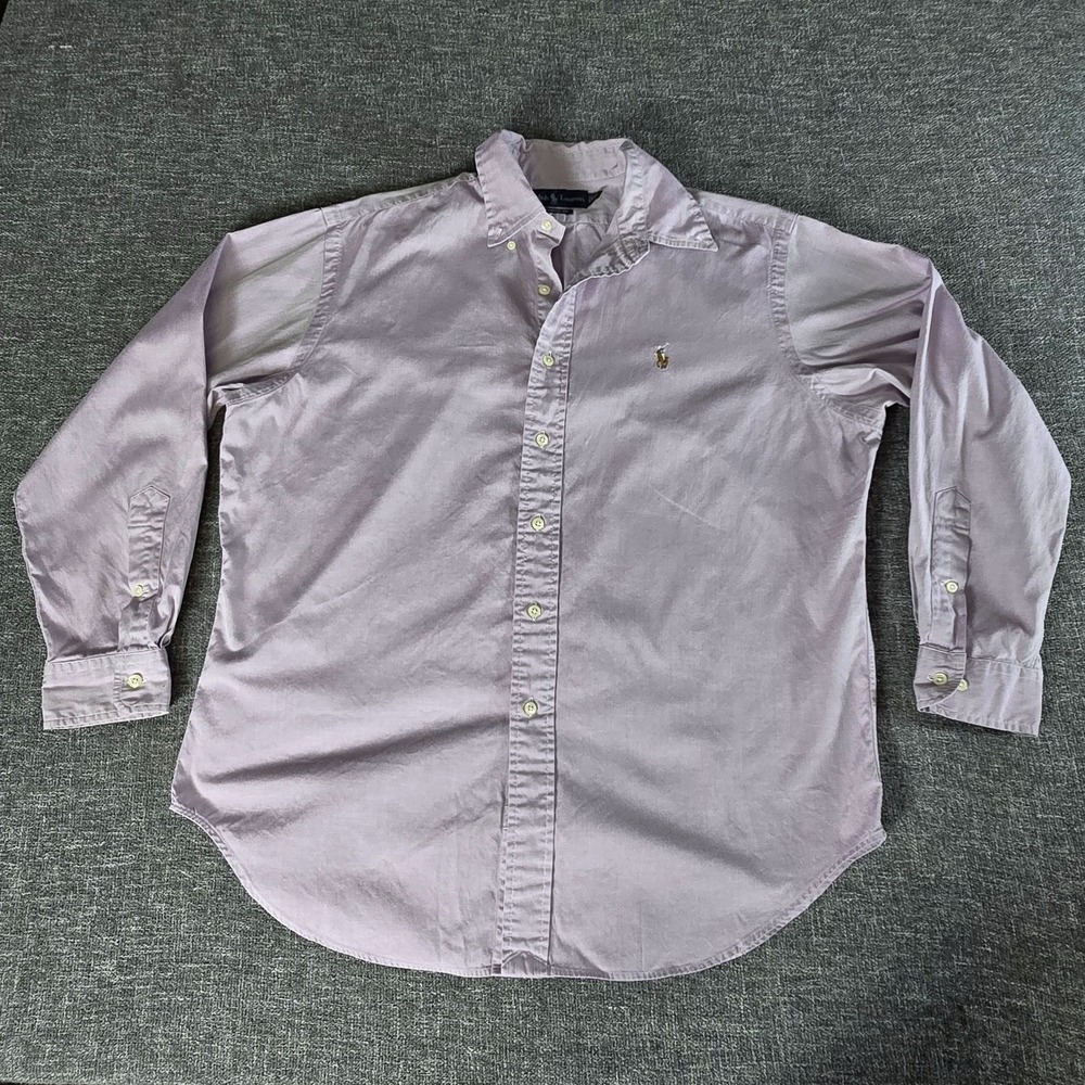 Ralph Lauren Mens Light Purple Long Sleeve Button Up Classic Fit Size 16 32/33